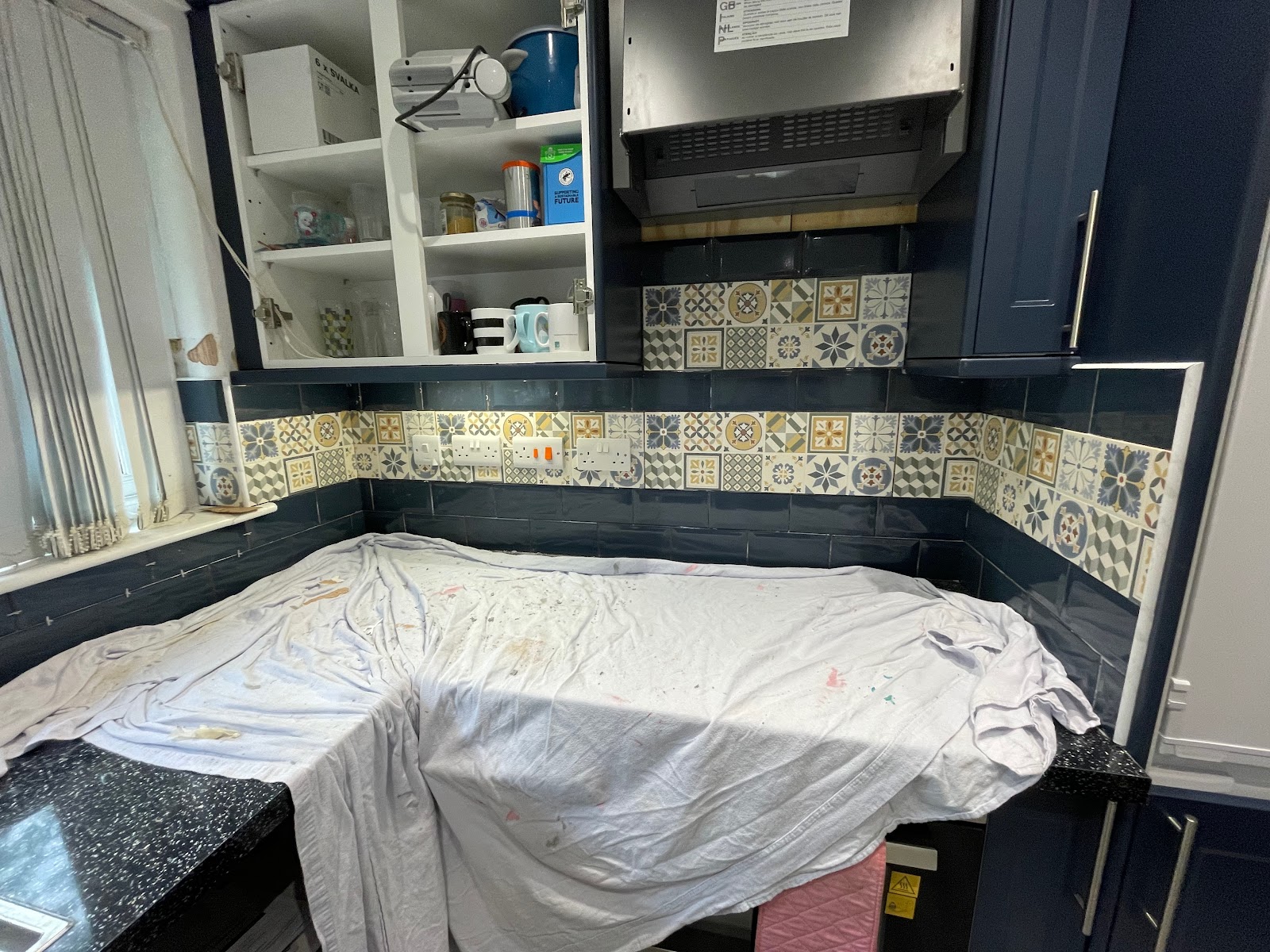 Feature tiling fitted as part of a kitchen refit