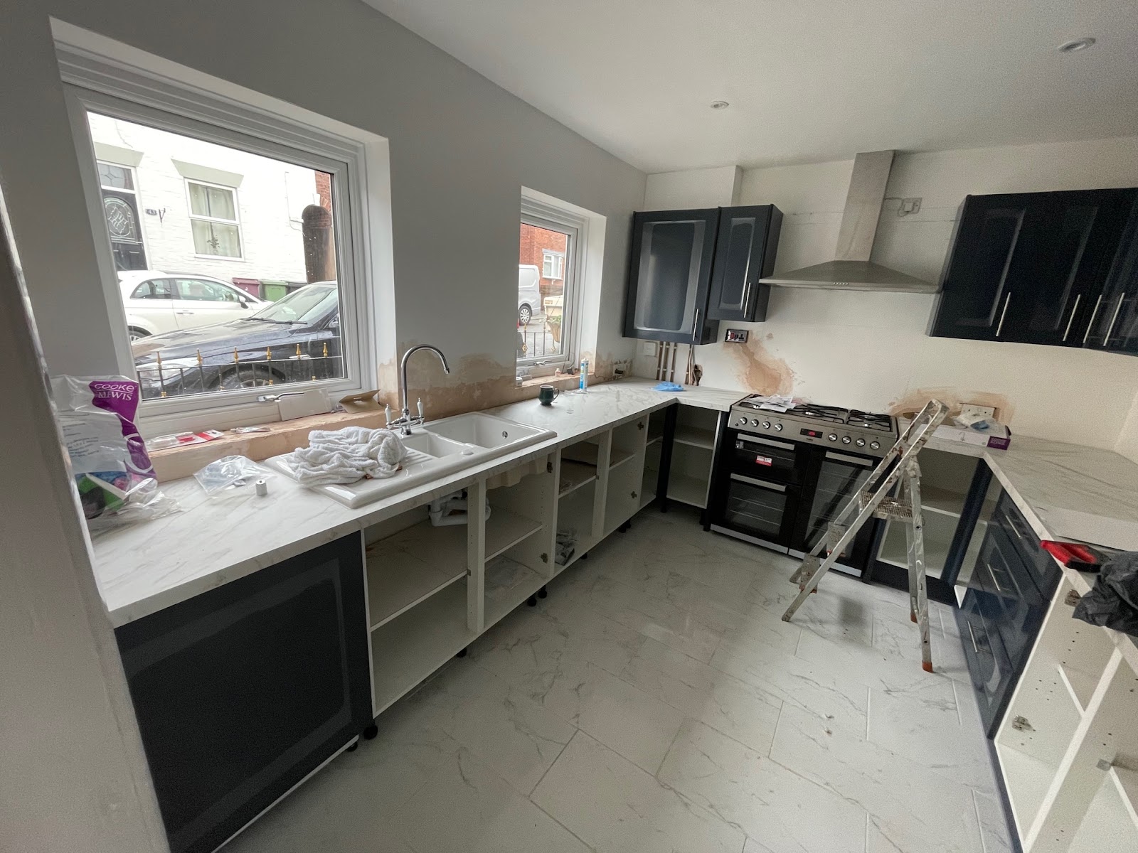 Fresh worktop installation ready for the customer to finish